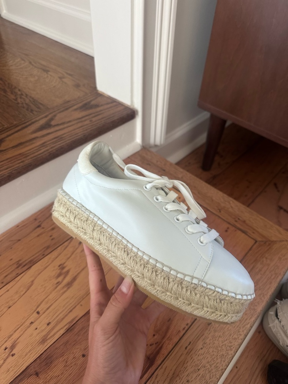 Steve Madden White Platform Espadrille Sneaker